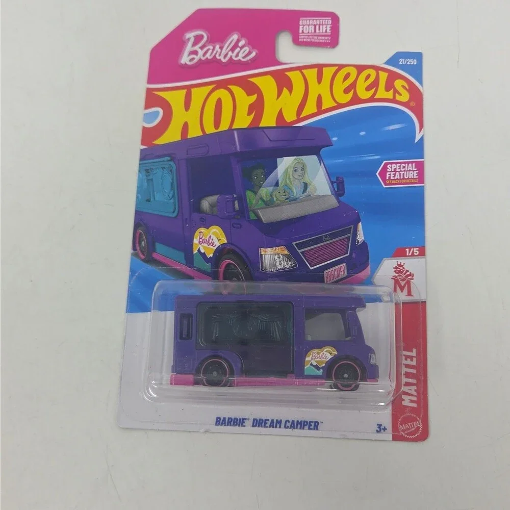 Hot Wheels Lot 2 Barbie Pink Van 1/5 Special Feature • Mattel Die‑Cast Sealed